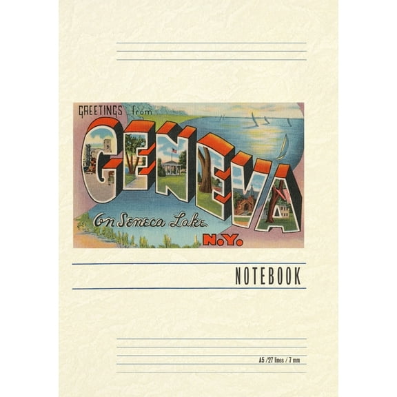 Vintage Lined Notebook Greetings from Geneva, New York, (Paperback)