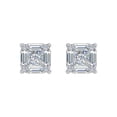 thumbnail image 3 of 3/4 Carat Round, Princess & Baguette Shape Diamond Stud Earrings in 14K White Gold, 3 of 5