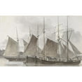 thumbnail image 2 of Hendrik Abraham Klinkhamer 18x13 Gold Ornate Wood Frame and Double Matted Museum Art Print Titled - Sailing Ships Moored for a City (1820 - 1872), 2 of 4