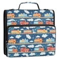 thumbnail image 5 of FORMRS Zipper Binder with Shoulder Strap 2-inch Ring 500 Sheet Capacity File Bag, Blue Cute Train Pattern, 5 of 5