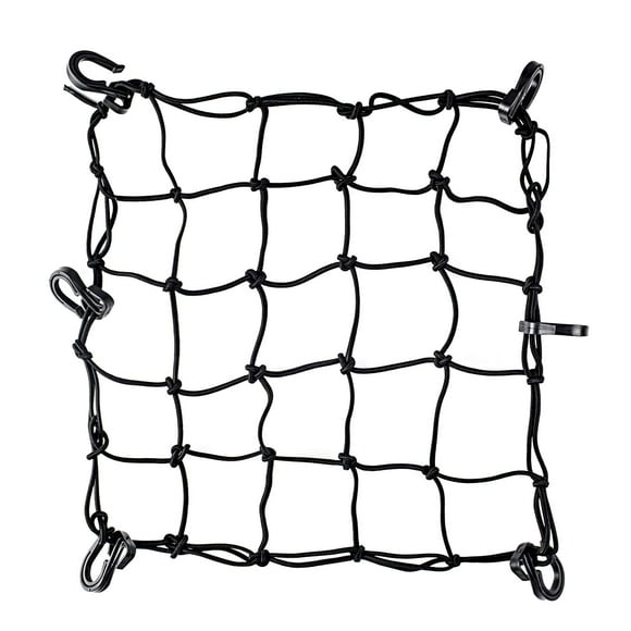 Super Strong Stretch Heavy-Duty 15" Cargo Net for Motorcycle ATV - Stretches to 45" Black