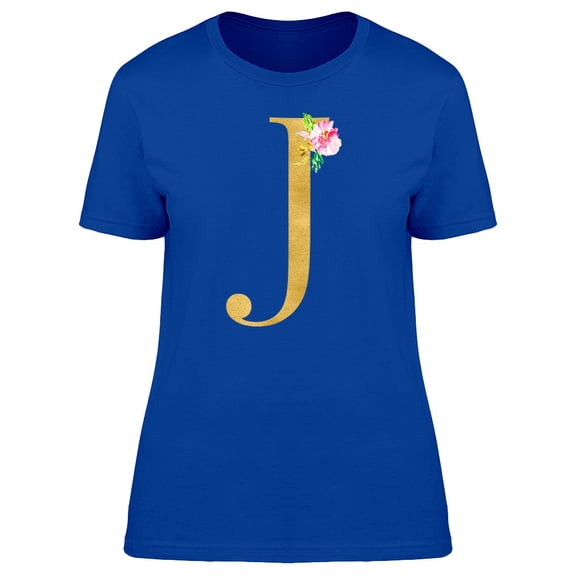 The Letter J With Flowers Tee Women's -Image by Shutterstock