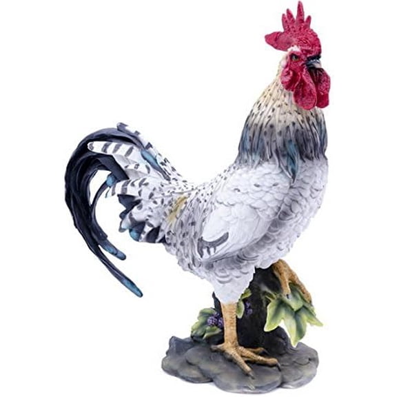 Rooster Statue, Black/White