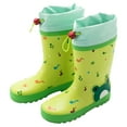 thumbnail image 1 of PEASKJP Snow Boots for Girls Patent Combat Work Boots with Side Zipper, Green 28, 1 of 3