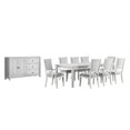 thumbnail image 5 of Dover 60-78-96" Rectangle Expanding Dining Table Set Armchairs Server White Wood, 5 of 9
