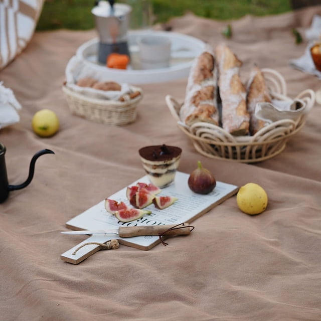 Beach Blanket, Prevent Sand Caramel Color Outdoor Picnic Blanket For Barbecues