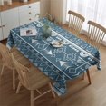 thumbnail image 2 of Blue Geometric Triangle Arrow Pattern Rectangle Tablecloth 60"x84",Waterproof Polyester Rectangle Table Cloth, Wipeable Spillproof Polyester Tablecloth for Dining, Camping, Indoor and Outdoor, 2 of 5