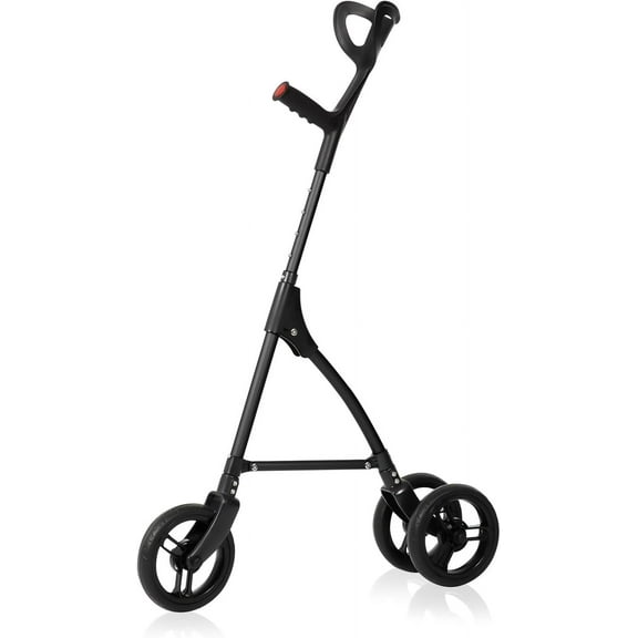 Rollator Walker for Seniors & Caregivers - Steerable Cane with 7.5" Wheels, Adjustable Height, Folding Design, Lightweight Aluminum Frame