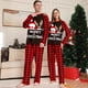 thumbnail image 2 of Conjunto de pijamas para padres e hijos con estampado de letras encantadoras de otoño, ropa de casa a cuadros de Europa y Estados Unidos, 2 of 5