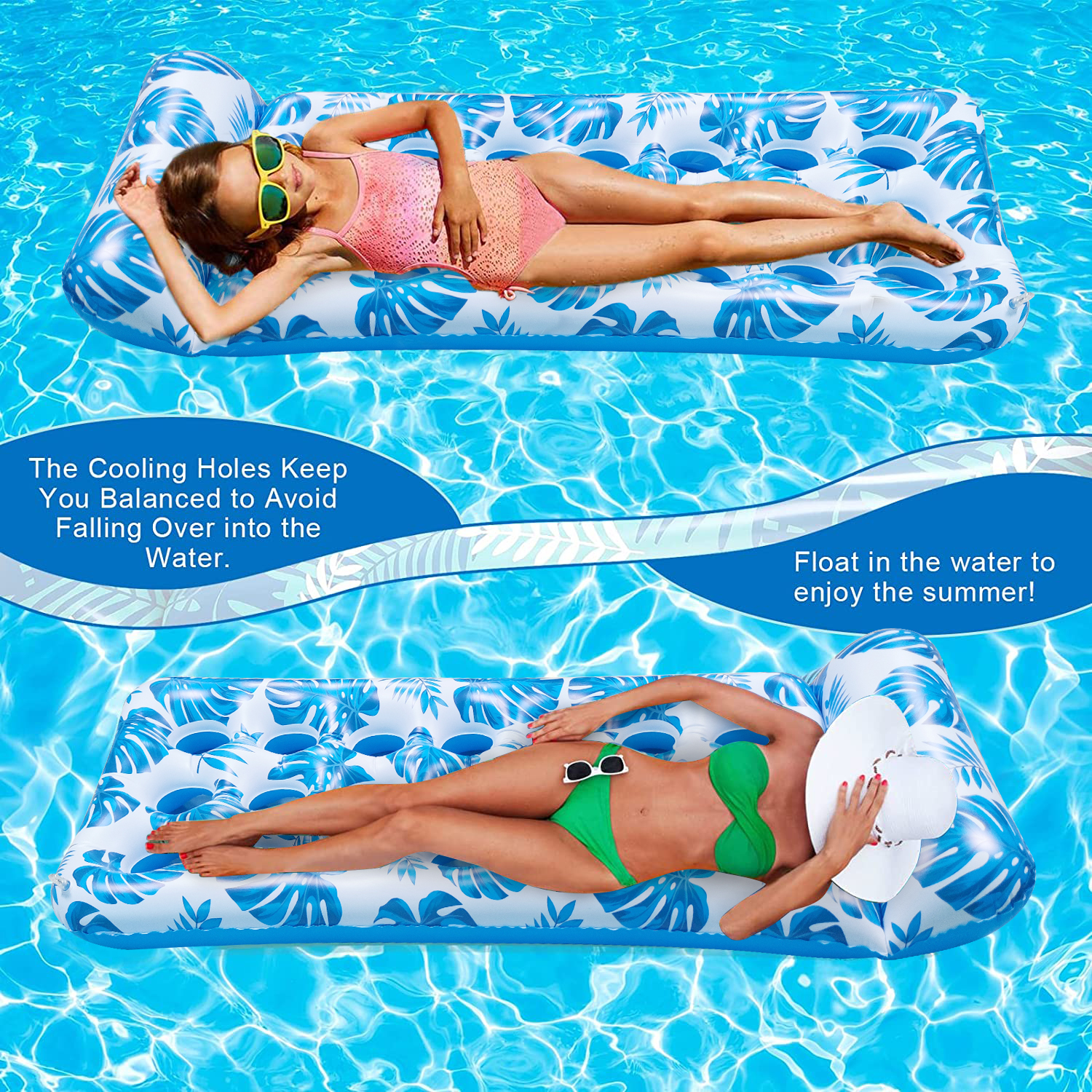 Swfoer Inflatable Pool Lounge Float 73x34in photo 6