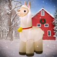 thumbnail image 3 of Llama inflable de alpaca navideña de 6 pies con luces LED DomKom, 3 of 6