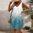 thumbnail image 2 of JULMCOMO Casual Summer Dresses for Women Vacation Beach Cover Ups for Swimwear Sleeveless Floral Dress Plus Size Loose Tank Sun Dresses Sky Blue M, 2 of 6