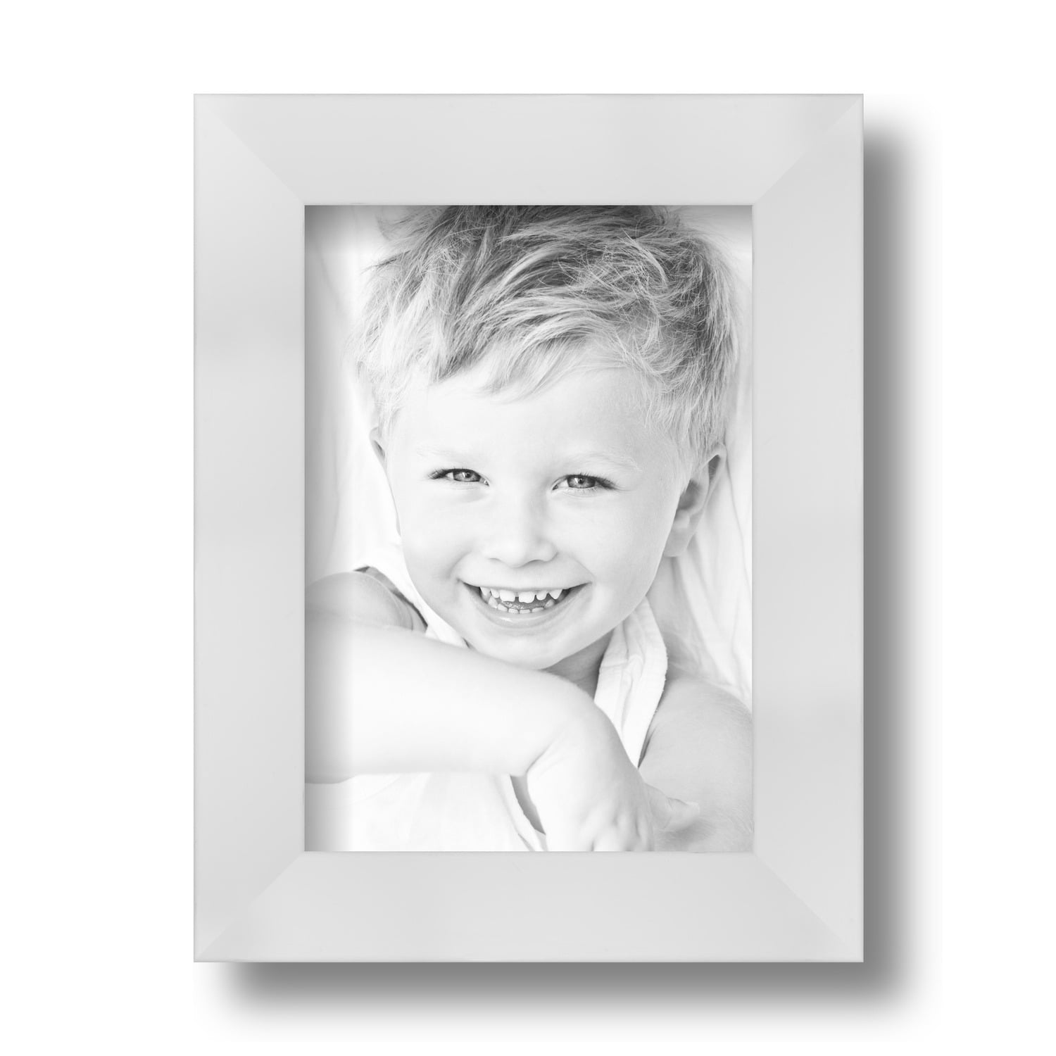 ArtToFrames 5x7 Inch Satin White Picture Frame, This White Wood Poster