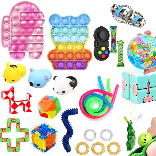 TheFound Sensory Toy Set Squeeze Earth Ball Stress Relief Anti-Anxiety Toy Kit