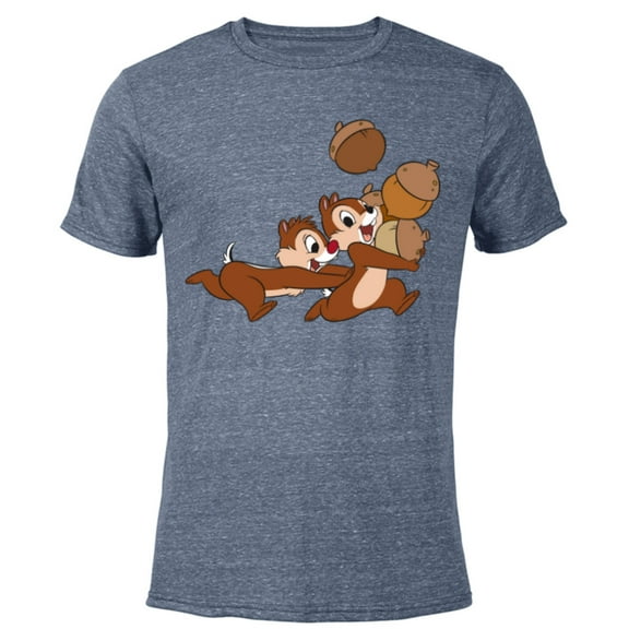 Disney Chip 'n Dale Chipmunks Acorn Run - Short Sleeve Blended T-Shirt for Adults - Customized-Navy Heather