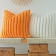 thumbnail image 3 of Sanmadrola Throw Pillow Covers 18x18 inch Pack of 2 Faux Fur Plush Decorative Throw Pillow Covers Couch Cushion Case Soft Pillow with Velvet Back for Sofa, Bed, Living Room, Orange, 3 of 7