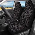 thumbnail image 2 of HUISEFOR Black Leopard Print Car Seat Cover Set Breathable Comfortable Four Piece Car Seat Covers Set Elastic Removable Automotive Accessories Fits Vehicle Cars SUV, 2 of 6