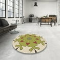 thumbnail image 3 of Ahgly Company Indoor Round Patterned Cardboard Brown Gold Area Rugs, 8' Round, 3 of 6