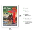 thumbnail image 2 of Fly to Alaska - by Clipper - Native Totem Pole - Vintage Airline Travel Poster by Mark Von Arenburg c.1947 - Fine Art Matte Paper Print (Unframed) 18x24in, 2 of 4