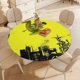thumbnail image 4 of Lázaro-theme Fitted Round Tablecloths Elastic Edged Table Covers Waterproof Table Cloth for Kitchen Holiday Party Tables Decor 150cm, 4 of 6