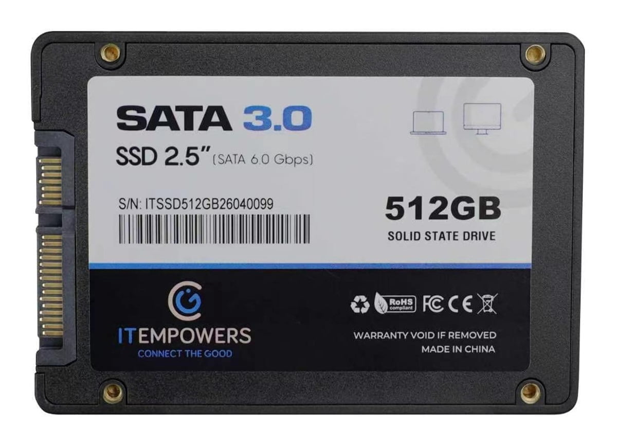 KingSpec, 512GB SATA3 SSD, 3D NAND Flash, 2.5'' Internal Drive