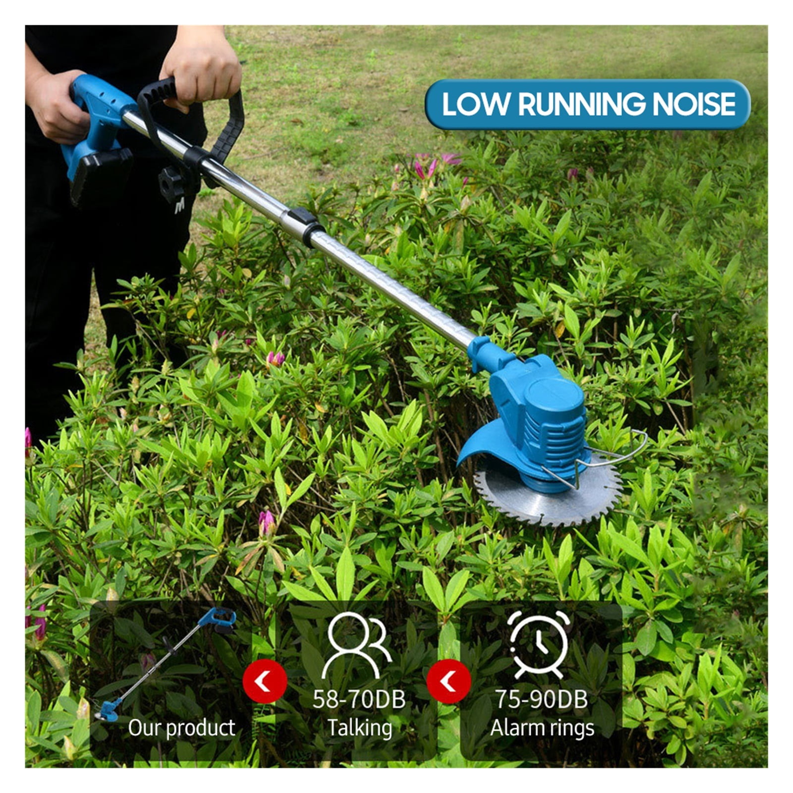 21V Retractable Handheld Cordless Lawn Mower Electric Lawn Mower 1500mAh Battery Multifunctional Power Trimmer Garden Tools ,2 IN 1 Trimmer & Edger