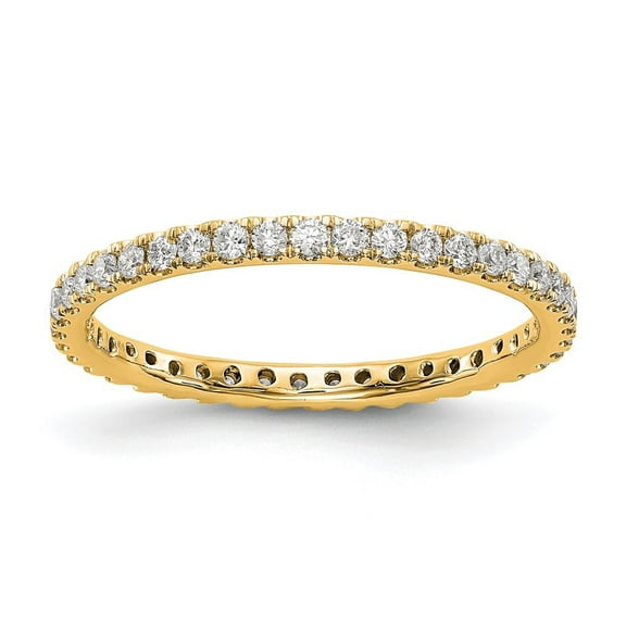 Auriga Fine Jewelry 14K Yellow Gold Polished Size 5.5 U-Shared Prong 1/2 carat Diamond Complete Eternity Band for Women