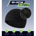 thumbnail image 3 of 2 Pieces Cotton Skull Caps for Men Women Helmet Liner Breathable Sleep Hat Chemo Headwear Running Cap, 3 of 7