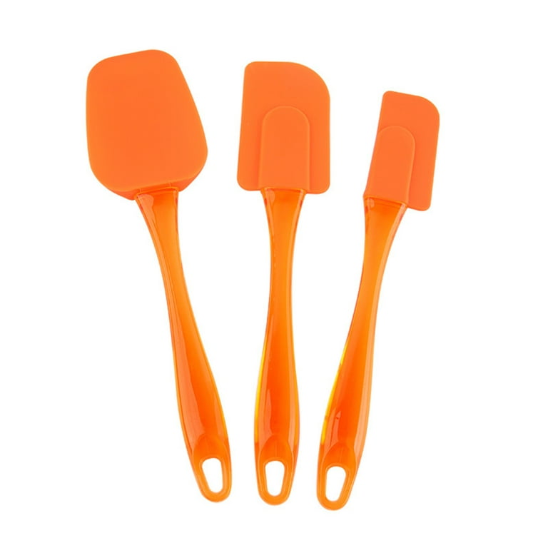 Silicone Spatula Heat Resistant Rubber Turner for Cooking Baking Cake Orange | Harfington