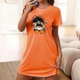 thumbnail image 2 of Birdeem Chemises de Nuit pour Femmes Chemise de Nuit Courte Surdimensionnée pour Femmes Mode Imprimé sur la Poitrine Robe de Nuit à Manches Courtes, 2 of 12