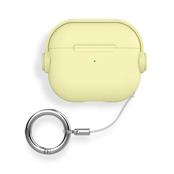 for Airpods case Clear,Shockproof Case for Airpods Pro 2nd Generation 2022 case,Full Protective Soft TPU Drop Protection Accessories Case with Keychain Charging Case for Women Girls Men,Lightyellow