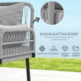 thumbnail image 3 of 2-Piece Wicker Patio Furniture Set with Outdoor Loveseat and Glass Top Coffee Table, PE Rattan and Steel Frame, Cushions Included, Light Grey, for Balcony, Backyard or Garden, 3 of 7
