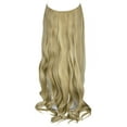 thumbnail image 2 of SHCKE 18 Inch Curly Hair Extension for Women Invisible Hair Extensions with Transparent Adjustable Wire Removable Secure Clips Synthetic Hairpiece Ash Blonde Mix Bleach Blonde, 2 of 6