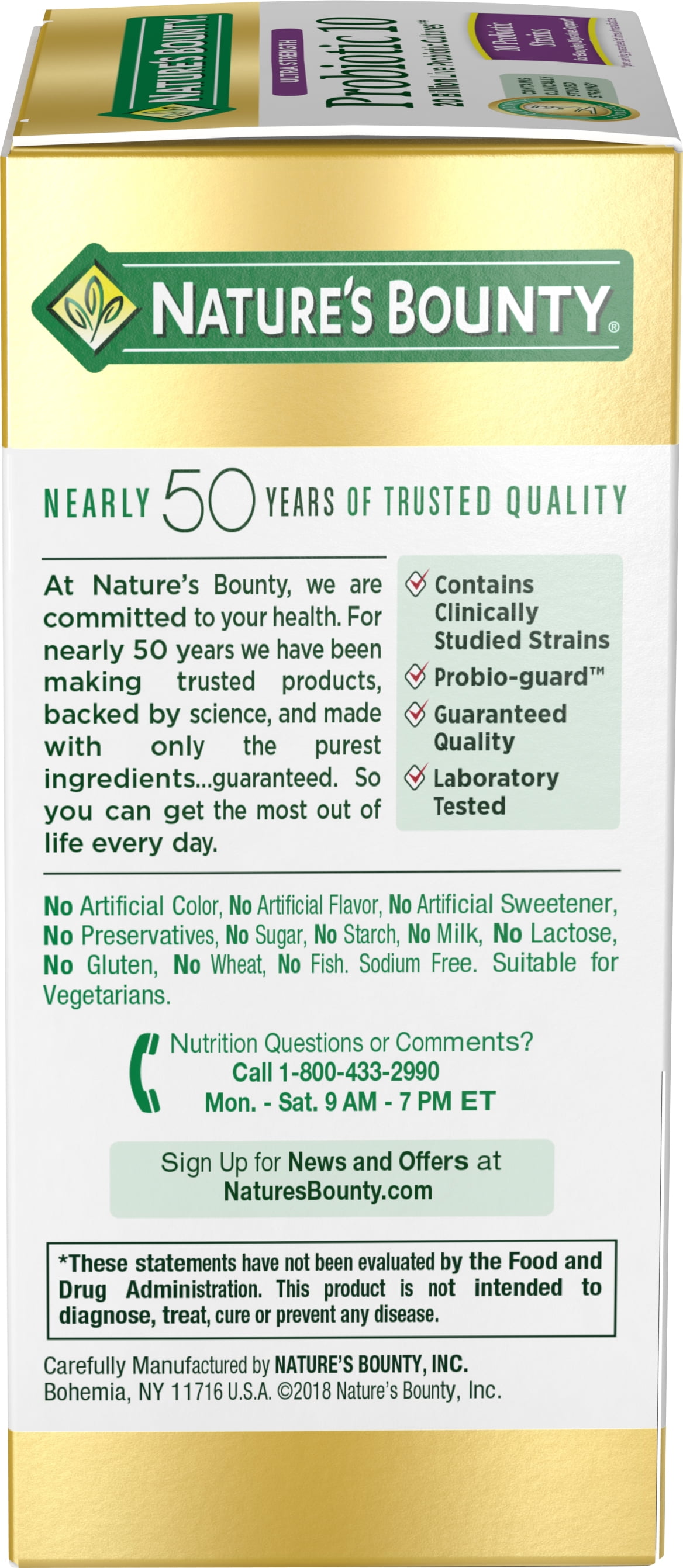 Nature's Bounty Ultra Probiotic 10, 60 Capsules