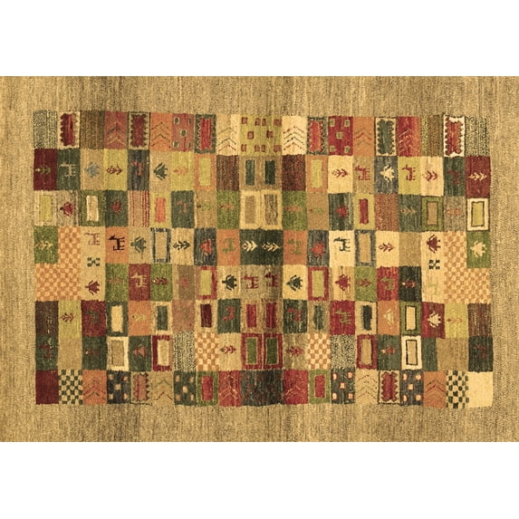 Ahgly Company Indoor Rectangle Abstract Brown Contemporary Area Rugs, 7' x 9'