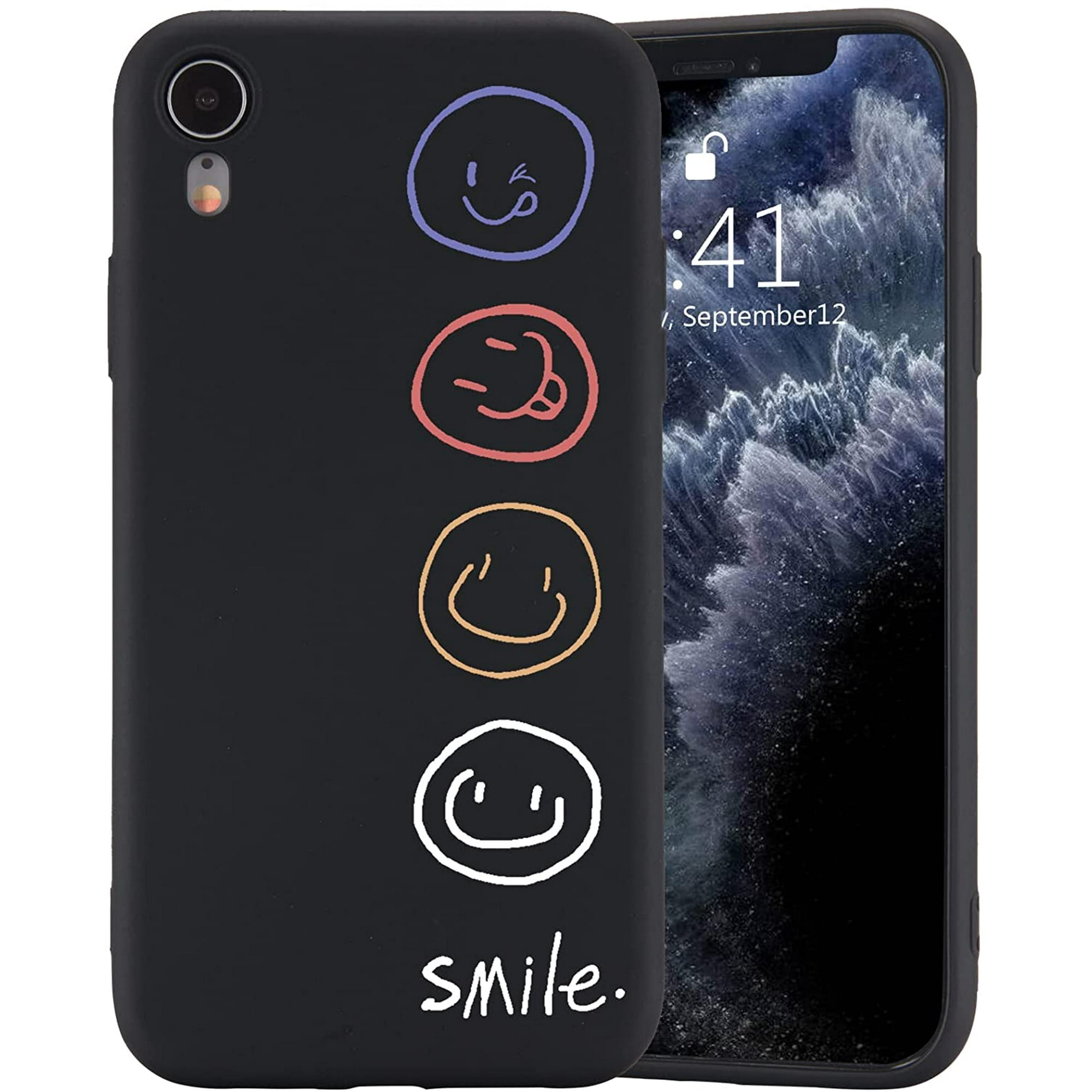 Lonbiaci For Iphone 6 Iphone 6s Case Smile Pattern Cute Design Slim Black Liquid Silicone Soft Rubber Protective Case For Girls Children Women Walmart Canada