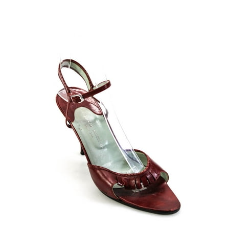 

Pre-owned|Sigerson Morrison Womens Ankle Strap Stiletto Sandals Maroon Size 9