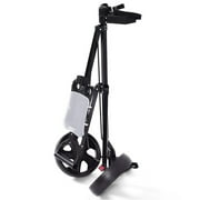 Spaco Folding 2 Wheels Push Pull Golf Cart Trolley with Scoreboard, Foldable Golf Push Cart Collapsible