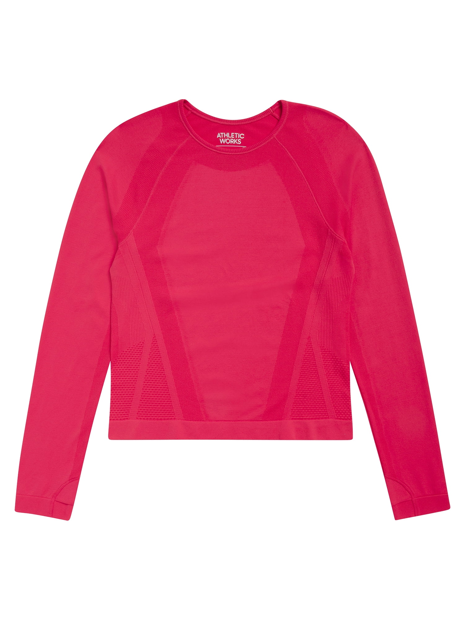 Athletic Works Girl's Active Long Sleeve Seamless Tee, 2-Pack, Sizes 4-18