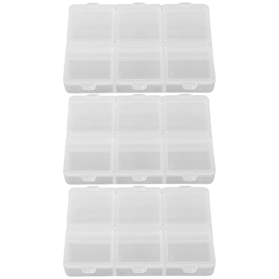 Raindrops 3pcs Small Transparent Plastic Storage Box For Nail Tools And Accessories Dustproof Organizer For Desk Portable Case For Makeup And Jewelry