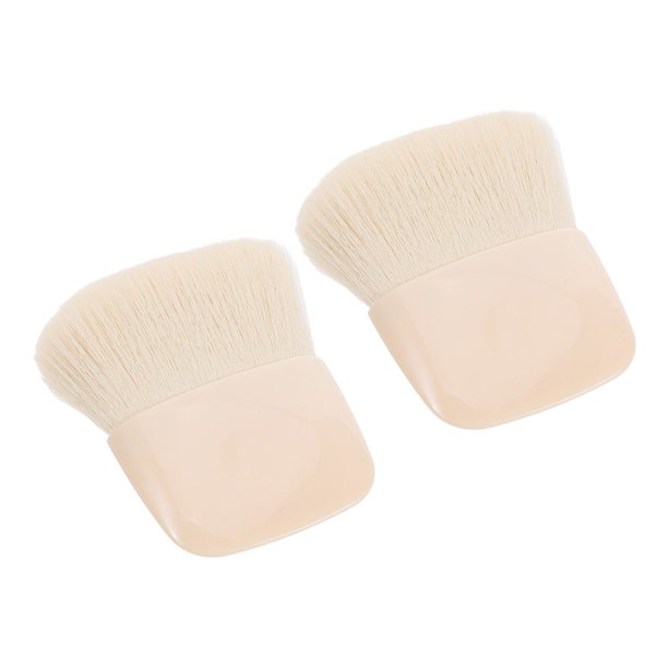 WEUVEB 2Ud Kit Portátil Beige De Brochas De Maquillaje Para Polvo Y Base