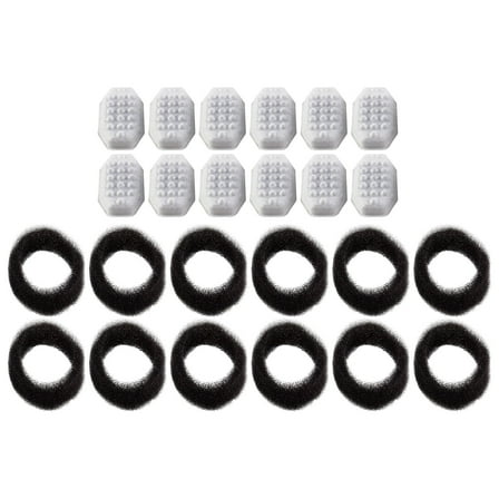 PET STANDARD Replacement Water Filter & 12 Pack Replacement Pre-Filter Sponges Compatible With Rellaty and Neareal 108oz/3.2L Automatic Pet Fountain, Pack of 12