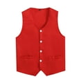 thumbnail image 1 of Hansber Womens Mens Button Irregular Hem Vest Adult Waiter Bartender Work Uniform Unisex Volunteer Red M, 1 of 5