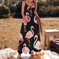 thumbnail image 2 of Flamingo Pattern Sleeveless Dress for Women Clothing Female Women's Summer Skirt, 2 of 7
