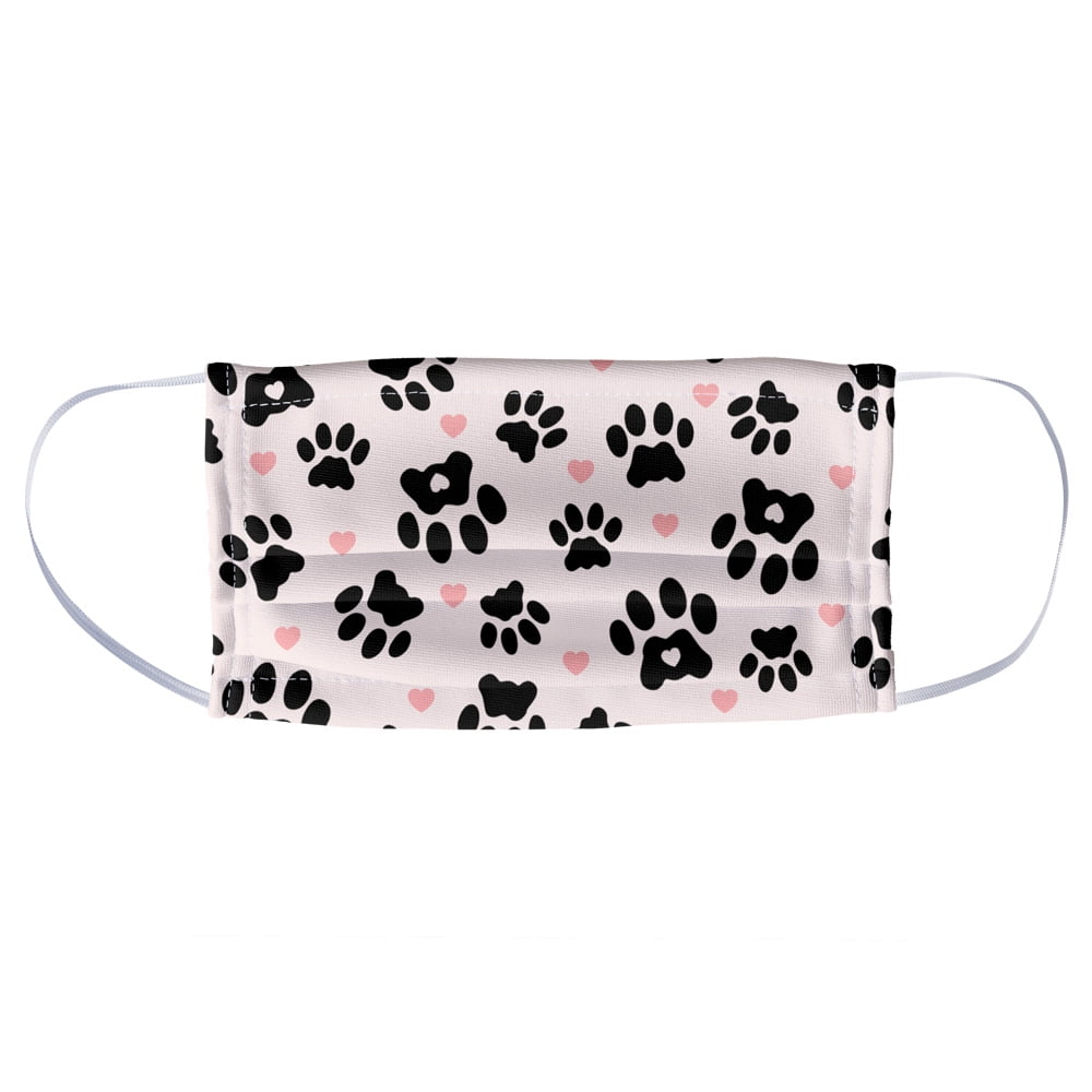Cat Paws And Hearts Print 1-Ply Reusable Face Mask Covering, Unisex