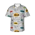 thumbnail image 2 of Goofa Hello Hawaiian Shirt for Men, Unisex Summer Beach Casual Short Sleeve Button Down Shirts,Aloha Tropical Floral print shirt-Small, 2 of 9