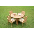 thumbnail image 6 of 5-Piece Teak Dining Set: 48" Round Table + 4 Algrave Stacking Arm Chairs, 6 of 9