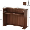 thumbnail image 5 of Tribesigns Home Bar Unit, 55-Inch Liquor Bar Table, 2-Tier Mid-Century Modern Wine Table Reception Desk, 5 of 7
