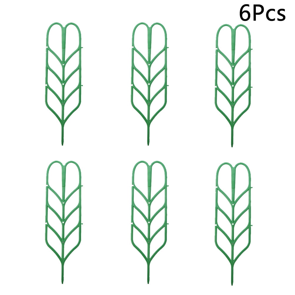FRCOLOR 6 Pcs Garden Trellis for Mini Climbing Plants Leaf Shape Potted Plant Support Vines Vegetables Vining Flowers Patio Climbing Trellises for Roses Cucumbers Clematis Pots Supports