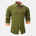 thumbnail image 2 of JTieacloth Long Sleeve Dress Shirts Mens Spring And Autumn Fashion Casual Lapel Collar Colored Long Sleeve Shirt Green, 2 of 5